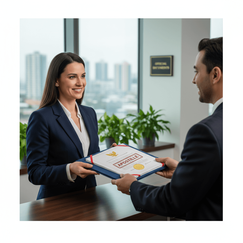 Customer receiving certified documents