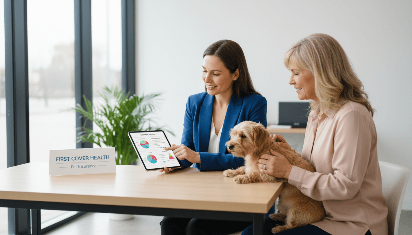 Insurance agent explaining coverage options to client